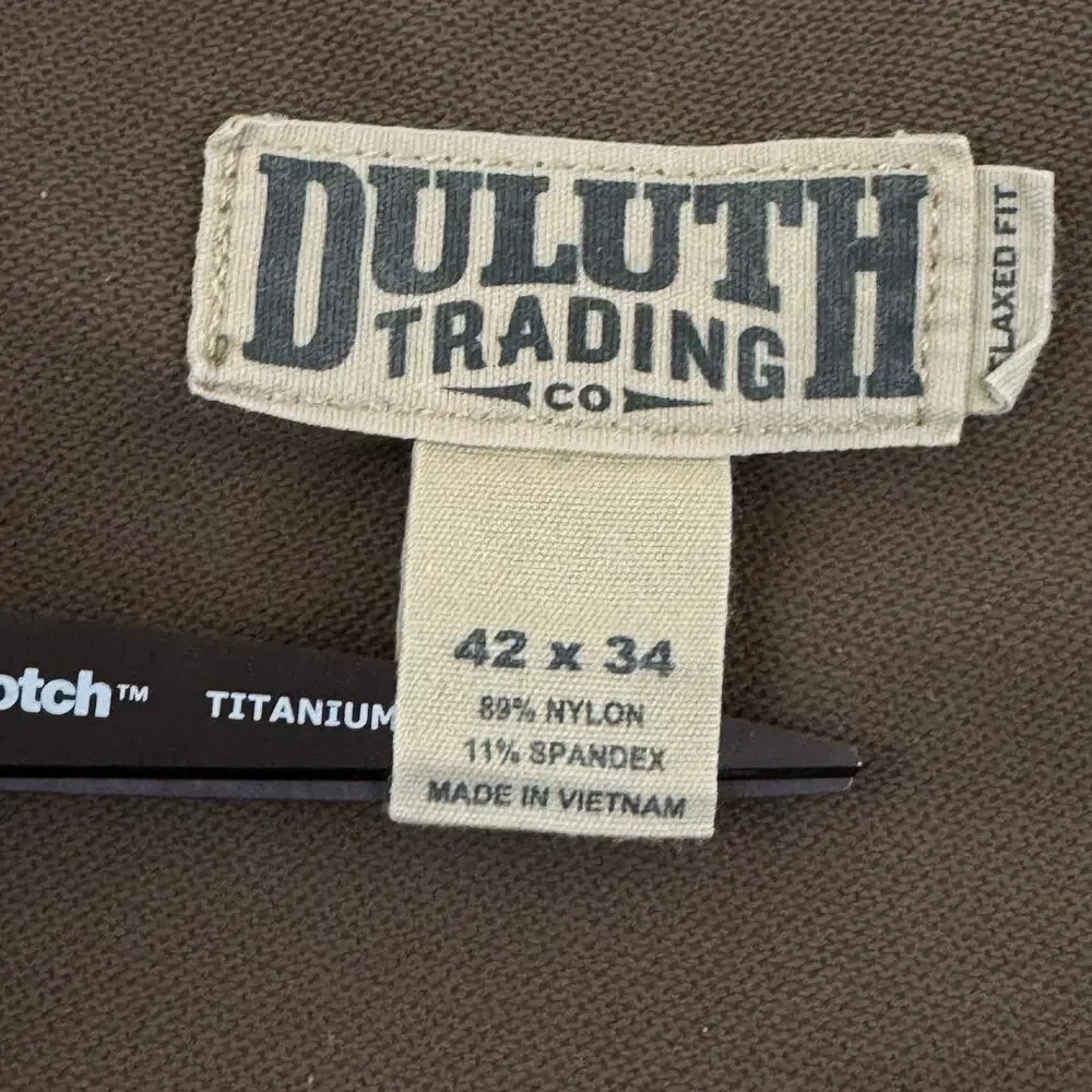 Duluth Trading Co Flexpedition Relaxed Fit Pants Mens 42x34 (Act 42x32) Brown